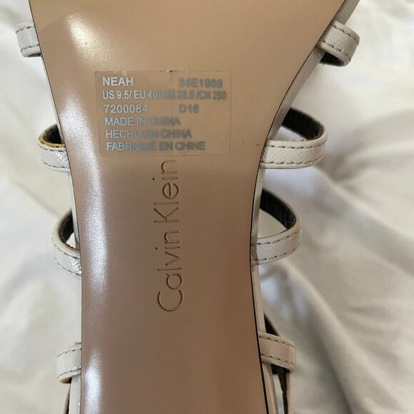 Calvin Klein Women's Neah Caged Sandals White Gladiator Size 9.5 M Excellent Con - Picture 8 of 16